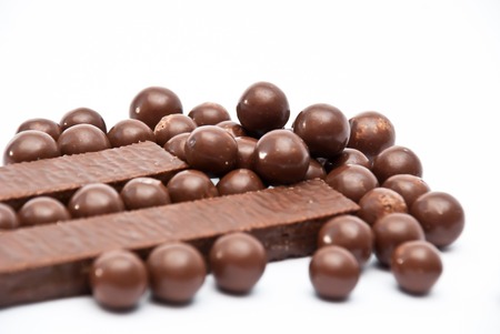 Image of cereal chocolate balls and barsの写真素材