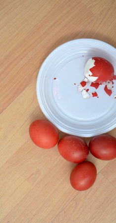 Picture of a Red Easter egg. Holyday conceptの写真素材