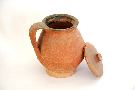 Picture of a Traditional macedonian pottery on white backgroundの写真素材