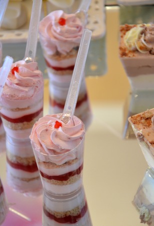 Picture of a birthday Cupcakes in a plastic cansの写真素材