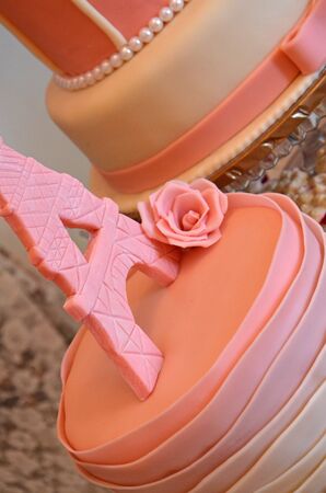 Pink baby girl birthday cake