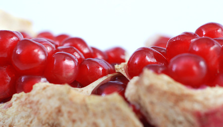 picture of a pomegranate fruit on a white backgroundの写真素材