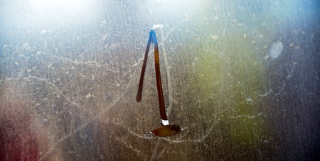 Picture of a Number  one on a frosty glass