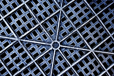 picture of a of a frost on plastic crate, monochrome