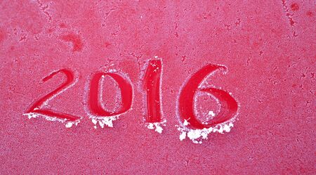 picture of a Text on a red frost metal plate