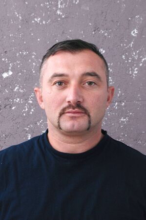 Picture of a Portrait  of a man with mustachesの写真素材