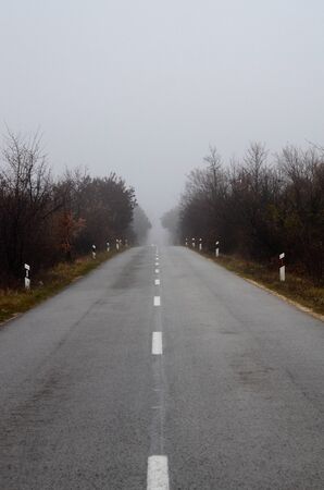 Picture of a Fog on the road, Traffic conceptの写真素材