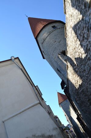 Picture of a TALLIN , ESTONIA. 24 AUGUST 2015- Tourist view of Old Town architecture in Tallinn, Estoniaのeditorial素材