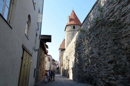 Picture of a TALLIN , ESTONIA. 24 AUGUST 2015- Tourist view of Old Town architecture in Tallinn, Estoniaのeditorial素材