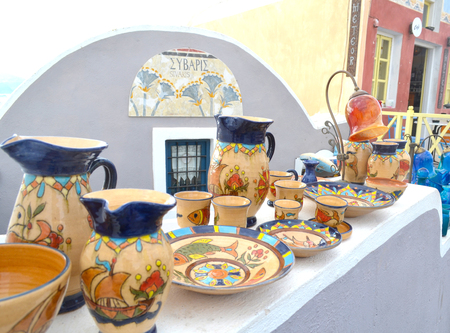Souvenir shop on a Famous travel destination Santorini Island ,Greeceの写真素材