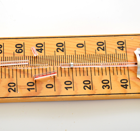 Picture of a Wooden Out of Order  Thermometerの写真素材