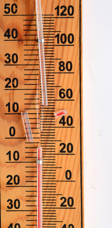 Picture of a Wooden Out of Order  Thermometer