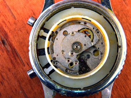 Picture of a  Old clock. Clockwork. Time concept.の写真素材