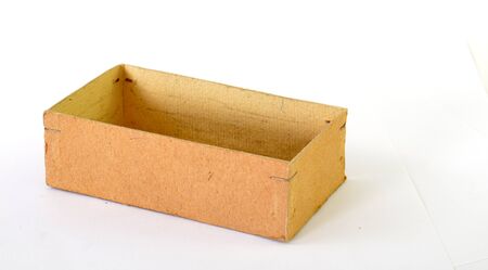 Picture of an old paper box on white background
