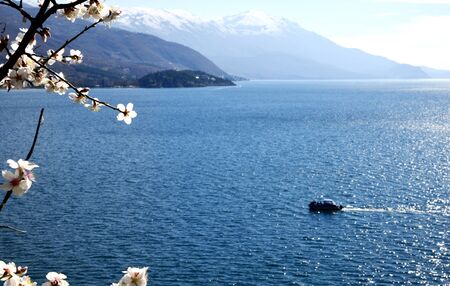 Picture o0f a Lake Ohrid, macedoniaの写真素材