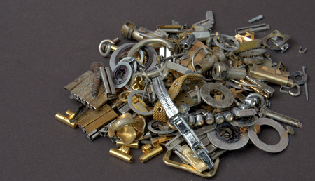 Picture of an small metal parts ready for garbageの写真素材