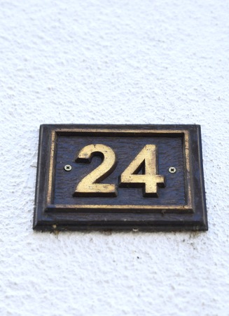 Picture of a Metal plate with number 24の写真素材