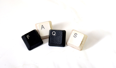 Picture of  Faqs text  with dirty keyboard buttonsの写真素材