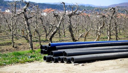 picture of a plastic industrial Water pipesの写真素材