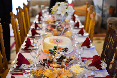 Picture of a Food on a  well decorated tableの写真素材
