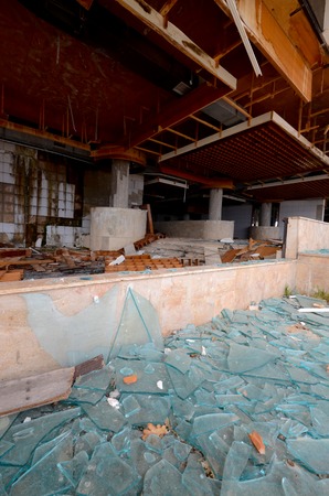 Picture of a destruction of an abandoned comercial buildingの写真素材