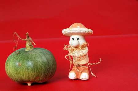 human shaped figurine of a mushroomの写真素材