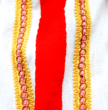 picture of a details of traditional macedonian clothesの写真素材