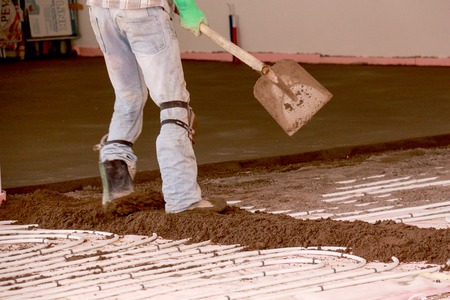 Picture of a Concreting the floor of a houseの写真素材