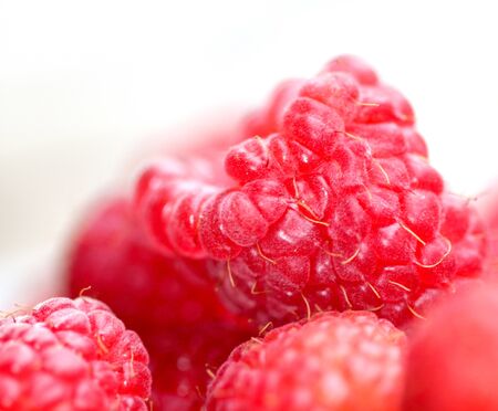 Picture of a Ripe raspberry fruits ,macro
