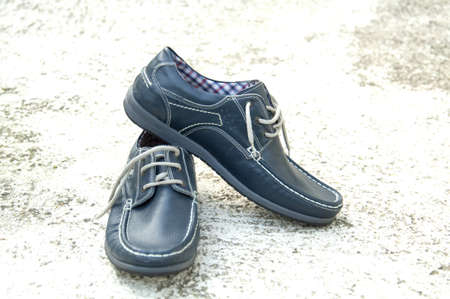 picture of a Pair of stylish blue man shoes. Beauty and fashion. .の写真素材