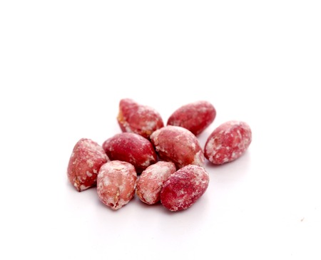 pictureof a Processed salted peanuts isolated on white backgroundの写真素材