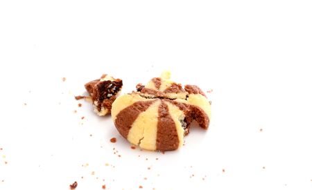picture of a Cookies with Chocolate Filling on white backgroundの写真素材