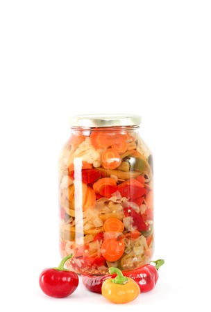 picture of a Canning, Jar, Food.vegetableson white backgroundの写真素材