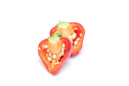 picture of a small chili bell paprika on white background