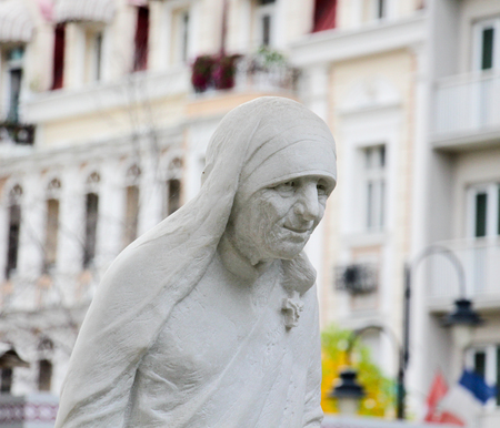 SKOPJE, MACEDONIA - OCTOBER 18,2016:: Memorial House of Saint Mother Teresa in Skopje Museum of Mother Teresa Humanitarian Worker and Nobel Prize Winner in Skopje, Macedonia.のeditorial素材