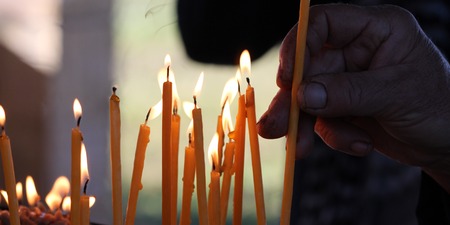 picture of a flame of a candle close upの写真素材