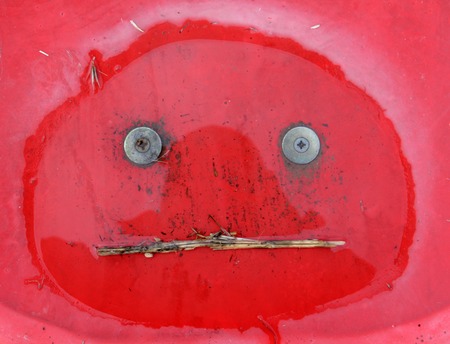 picture of an old dirty Red stadium seatsの写真素材