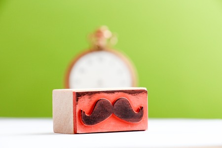 picture of a moustaches rubber stamp. men's health awareness concept.の写真素材