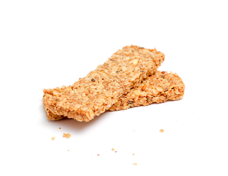picture of a Granola bar on white backgroundの写真素材
