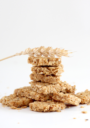 picture of a Granola bar on white backgroundの写真素材