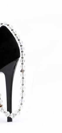 picture of a Black high heel isolated on white background,