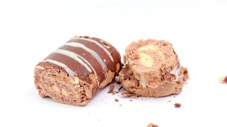 chocolate roll cakeの写真素材