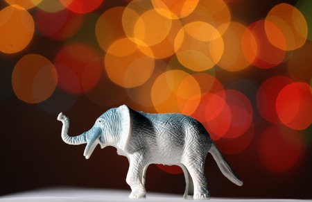 picture of a Toy elephant on bokeh backgroundの写真素材