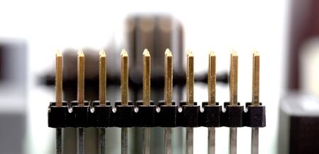 Detail of an electronic printed circuit board with many electrical components.shallow dofの写真素材