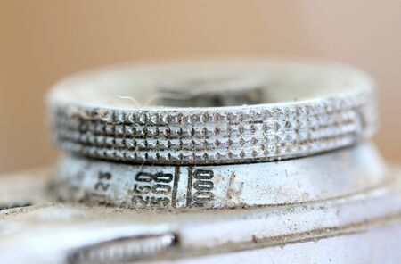 image of details of an old vintage film cameraの写真素材