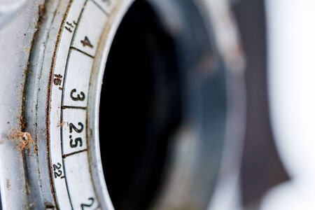 image of details of an old vintage film cameraの写真素材