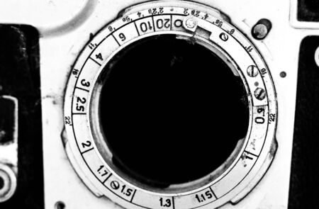 image of details of an old vintage film cameraの写真素材