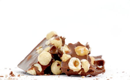 image of hazelnut chocolate, sweet food concept