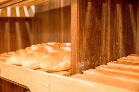 image of a fresh baked bread in a shopの写真素材