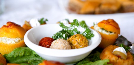 image of a variety catering food on a table, food decoration, party concept, delicatessenの写真素材